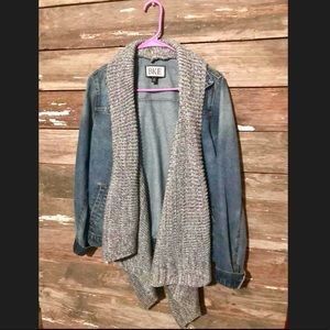 BKE (Buckle) Jean Jacket with attached scarf